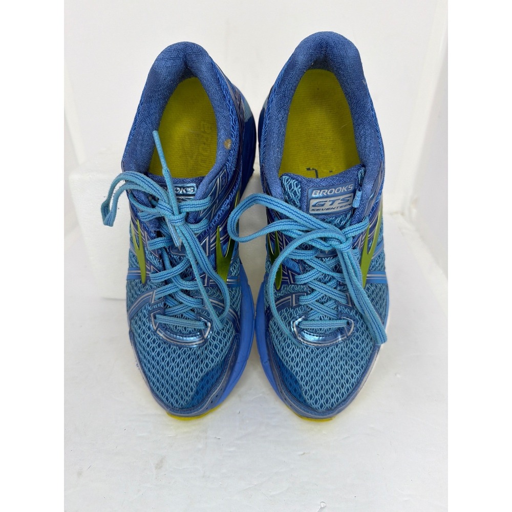 Brooks Adrenaline GTS 17 Blue Lime Green Running Shoes Womens 8.5 1202311B464 - Picture 3 of 9